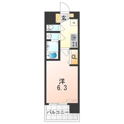 ＪＲ俊徳道駅 徒歩1分 8階の物件間取画像